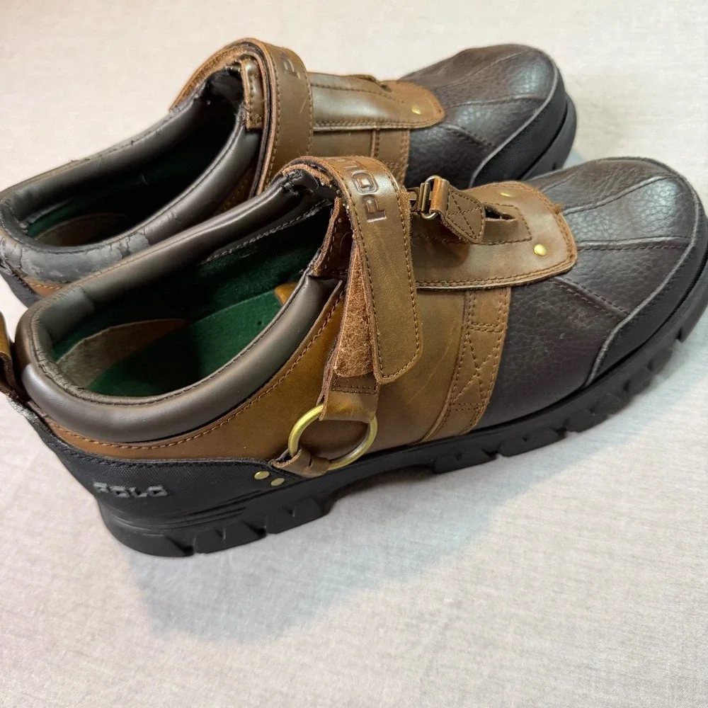 Polo Ralph Lauren Oxfordable III Mens 13D Brown Fair Zip Strap Duck Shoes 0862